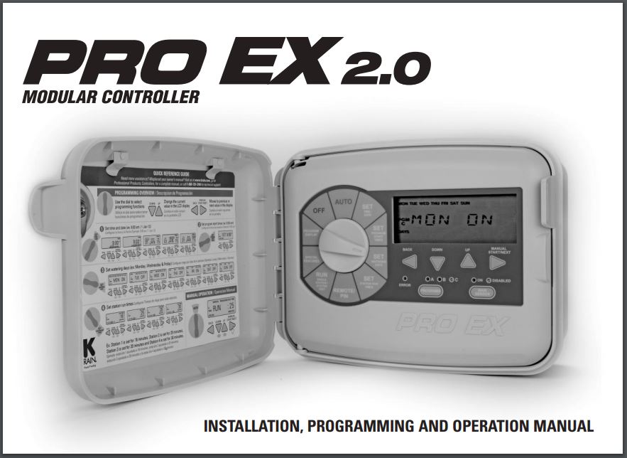 PRO EX Wi-Fi 2.0 Irrigation Controller Instruction Manuals